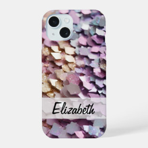 Mousserende Girly Pastel Glitter iPhone 15 Case