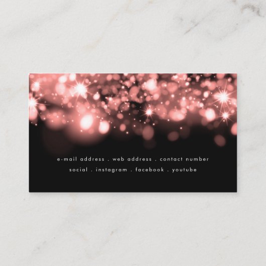 Mousserende glam Roos Gold lightmake-up & haar  Visitekaartje (Achterkant)