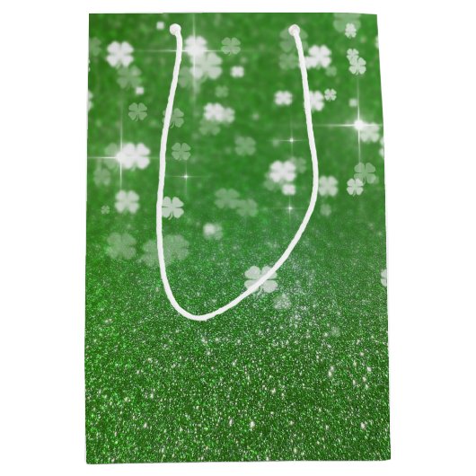 Mousserende glazen klaver - Medium Gift Bag Medium Cadeauzakje (Voorkant)