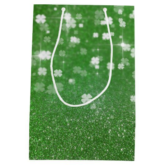 Mousserende glazen klaver - Medium Gift Bag Medium Cadeauzakje (Achterkant)