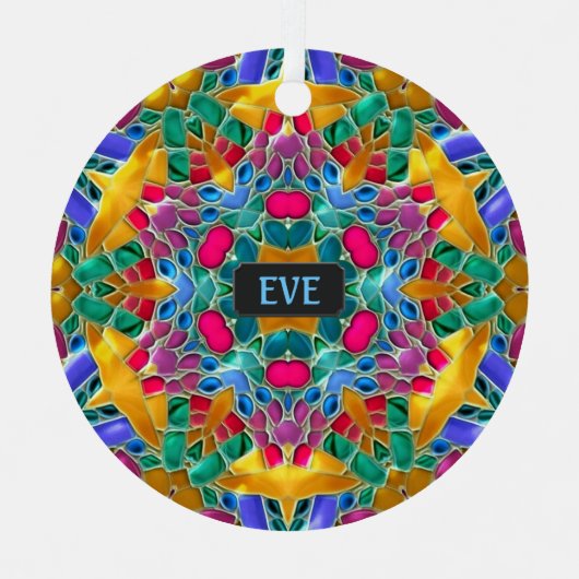 Mousserende glazen Tegels - Xmas Kaleidoscoop Metalen Ornament (Voorkant)