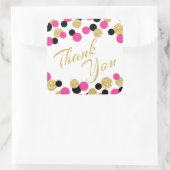 Mousserende Glitter Confetti | Dank u Vierkante Sticker (Tas)