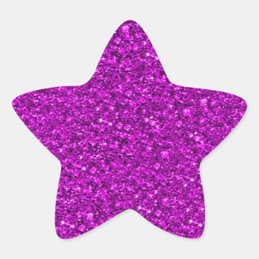 mousserende glitter hot roze ster sticker (Voorkant)