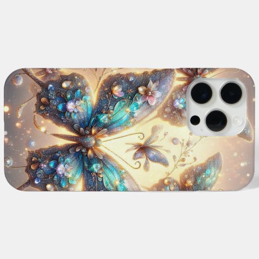 Mousserende glitter vlinders Telefoonhoesje Case-Mate iPhone Case (Achterkant (horizontaal))