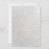 Mousserende, Glitter White Party-uitnodigingen Kaart (Achterkant)