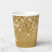 Mousserende glittery Gold Glam Script Name Papieren Bekers (Links)