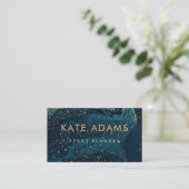 Mousserende Gold Marble Donkere Navy Abstracte Car Visitekaartje (Staand voorkant)