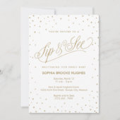 Mousserende Gold Stars Modern Sip en See Shower Kaart (Voorkant)