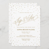 Mousserende Gold Stars Modern Sip en See Shower Kaart (Voorkant / Achterkant)