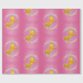 Mousserende Golden Unicorns op roze Cadeaupapier (Vlak)