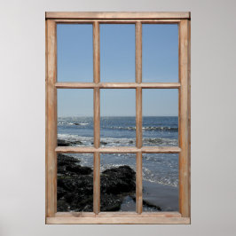 Mousserende golven op het Uitzicht van de Beach va Poster