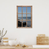 Mousserende golven op het Uitzicht van de Beach va Poster (Keuken)