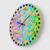 Mousserende goudbladpatroon regenboog van kleuren grote klok (Hoek)