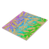 Mousserende goudbladpatroon regenboog van kleuren tegeltje (Zijkant)