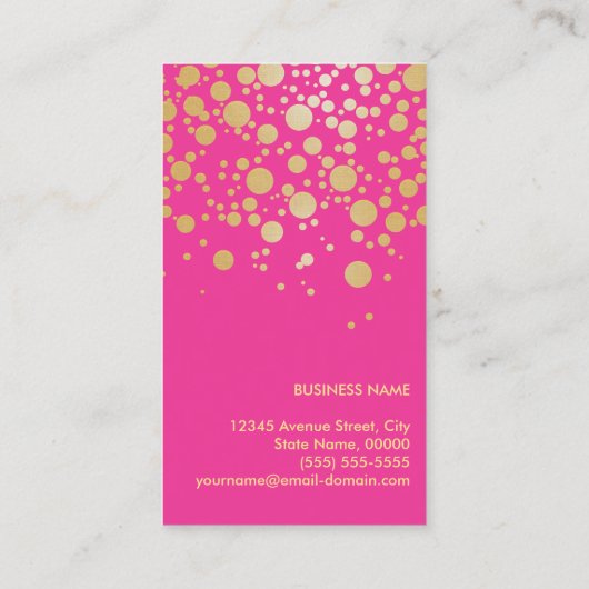 Mousserende goudConfetti-Stippen - Trendy Beauty P Visitekaartje (Achterkant)