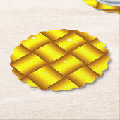 Mousserende gouden geschulpte ronde papieren Onder Kartonnen Onderzetters (Gekanteld)