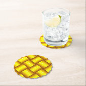 Mousserende gouden geschulpte ronde papieren Onder Kartonnen Onderzetters (Insitu)