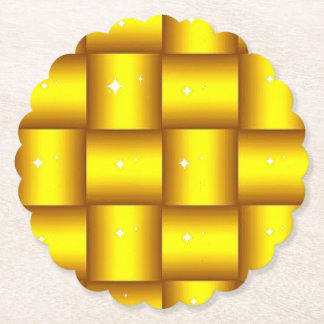 Mousserende gouden geschulpte ronde papieren Onder Kartonnen Onderzetters