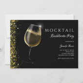 Mousserende gouden glitter Mocktail vrijgezellenfe Kaart (Voorkant)