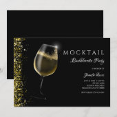 Mousserende gouden glitter Mocktail vrijgezellenfe Kaart (Voorkant / Achterkant)