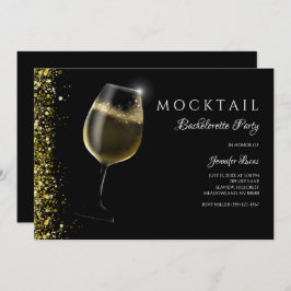 Mousserende gouden glitter Mocktail vrijgezellenfe Kaart