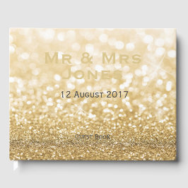 Mousserende Gouden Glitter Mr & Mrs Wedding Guest  Gastenboek