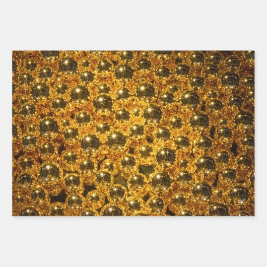 Mousserende gouden kerstballen voor het verpakken inpakpapier vel (Voorkant 3)