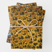 Mousserende gouden kerstballen voor het verpakken inpakpapier vel (In situ)