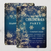 Mousserende gouden sneeuwvlokken corporate kerst kaart (Voorkant / Achterkant)