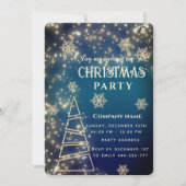 Mousserende gouden sneeuwvlokken corporate kerst kaart (Voorkant)