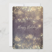 Mousserende gouden sneeuwvlokken corporate kerst kaart (Achterkant)