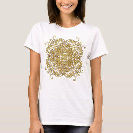 Mousserende goudglitterbloem t-shirt