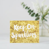 Mousserende goudmest Glitter Bokeh Quote Briefkaart (Staand voorkant)