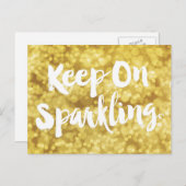 Mousserende goudmest Glitter Bokeh Quote Briefkaart (Voorkant / Achterkant)