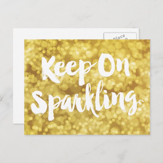 Mousserende goudmest Glitter Bokeh Quote Briefkaart (Voorkant / Achterkant)