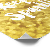 Mousserende goudmest Glitter Bokeh Quote Poster (Hoek)
