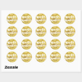 Mousserende goudmest Glitter Bokeh Quote Ronde Sticker (Vel)