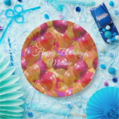 Mousserende goudroze koraalballonnen papieren bordje (Feest)