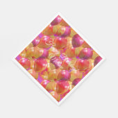 Mousserende goudroze koraalballonnen servet (Hoek)