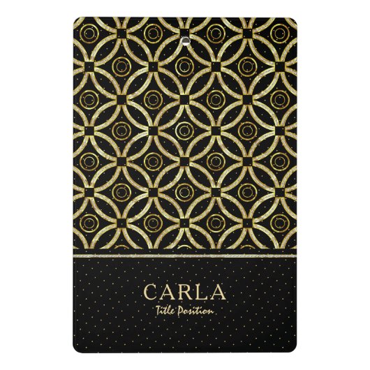 Mousserende goudtextuur op zwart gGeometrisch patr Mini Klembord (Achterkant)