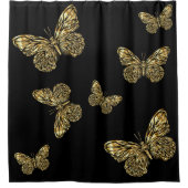 Mousserende goudvlinders in het zwarte gordijn (Voorkant)