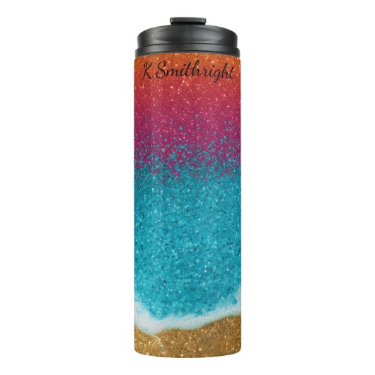 Mousserende Gradient Beach Sunset Textuur Thermosbeker (Voorkant)