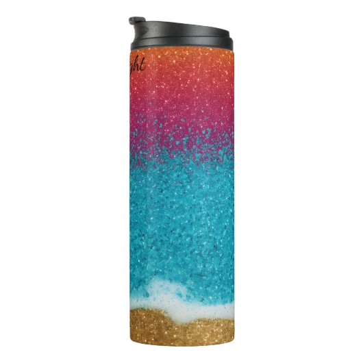 Mousserende Gradient Beach Sunset Textuur Thermosbeker (Geroteerd rechts)