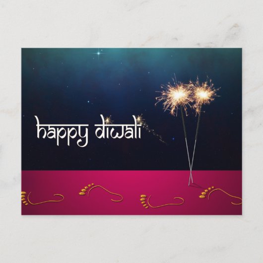 Mousserende Happy Diwali - Briefkaart (Voorkant)