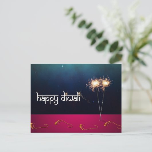 Mousserende Happy Diwali - Briefkaart (Staand voorkant)