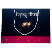 Mousserende Happy Diwali - Grote Gift Bag Groot Cadeauzakje (Voorkant)
