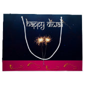 Mousserende Happy Diwali - Grote Gift Bag Groot Cadeauzakje (Achterkant)