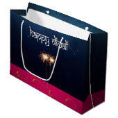 Mousserende Happy Diwali - Grote Gift Bag Groot Cadeauzakje (Voorkant Gekanteld)