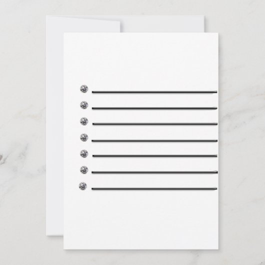 Mousserende harhinestone Bling-uitnodiging Kaart (Achterkant)