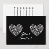 Mousserende harhinestone Bling-uitnodiging Kaart (Voorkant / Achterkant)